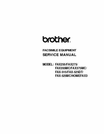 brother fax 255/275 service manual , manual serviço